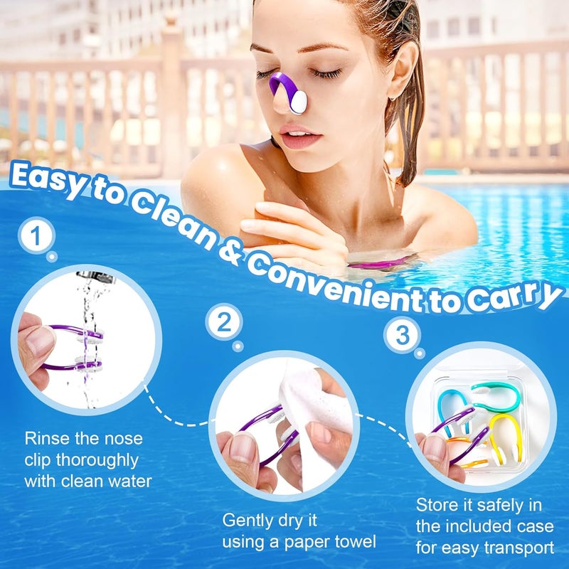 STSAIL Swimming Nose Clip - 10 Packs Silicone Swim Nose Plugs for Kids (Age 7+) and Adults,Waterproof Pool Nose Plugs for Diving Swimming and Other Water Sports with Storage Box,Multi-Color - Image 4